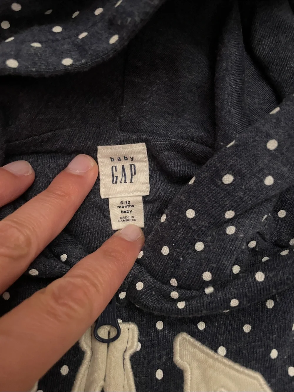 Baby GAP Navy with White Polka Dots Hoodie & Pants Set